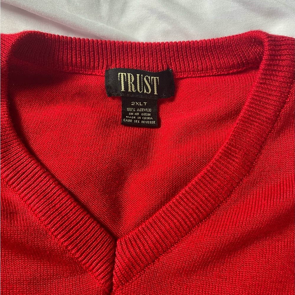 Men’s Red Sleeveless Sweater - Trust Brand